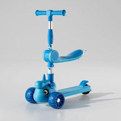 Kids Kick Scooter LED Lighted Wheels And 3 Adjustable Height Handlebars 3 Wheel Bike For Boys And Girls